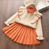 Nya barn Autumn Baby Girls Knit Dresses Kids Winter Sweater Dress Woolen Långärmning PLESSED Designkläder284v5343848