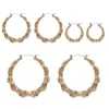 Sliver Gold Color Big Bamboo Circle Hoop Earrings For Women Hip Hop Large Celebr N58F350K