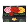 2 layer Lacquerware Chinese Decorative Wooden Vintage Storage Box with Lock Pull out Jewelry Set Box Wedding Birthday Gift Cosmetic box