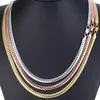 Kettingen 6mm slangenschakel ketting ketting gehamerd platte stoep Cubaanse roségouden zilveren kleur voor dames mannen fanshion sieraden cadeau gn11112737