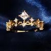 Обручальное кольцо Свадебные кольца женщин Элегантный Корона Люкс для Queen Ослепительная Кристалл Циркон Женский Модный подарок ювелирных изделий