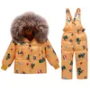 2020 Inverno Bambini Set di abbigliamento per ragazze Caldo piumino d'anatra con cappuccio Cappotti Pantaloni Tuta da neve impermeabile Abbigliamento per bambini7657686