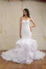 2020 Glamorous Syrenka Suknia Ślubna Sweetheart Heavy Beaded Pearl Warszały Ruffles Kaplica Pociąg Suknie Ślubne Off Ramię Sexy Bride Dress