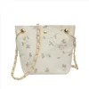 Vrouwen strand kant embleem emmer tas vierkante tas messenger bag ontwerper merk dames handtassen PU lederen schouder 25