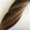 Ombre Human Hair Extensions Virgin Braziliaanse Peruaanse Maleisische Indiase Stiangth Balayage Bruin Blonde T2 / 6 # Ombre Haar Weave Bundels