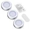 Topoch Lot de 3 veilleuses LED sans fil avec détecteur de mouvement à piles pour placard, éclairage à coller pour couloir, escalier, armoires de cuisine