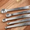 Stainless Steel Round Liquid Dry Ingredients Measure Measuring Spoons Useful Sugar Cake Baking Spoon 5pcs/set HHF919