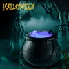 Halloween häxa atomizer lampa Halloween dekoration häxa frostad kruka Dimmaskin belysning 3 färger Ändra atmosfär dimma Maker