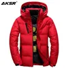 Aksr homens inverno para baixo jaqueta casaco branco pato descendo jaquetas com um capô espesso térmico quente outwear jaqueta inchada doudoune homme t200907