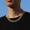 Hip Hop Schmuck Diamant Cuban Link Kette Gold Armband Herren Halskette Euro Out Ketten Luxus Designer Miami Bordstein Halsketten Rapper Mode Zubehör