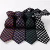 Linbaiway 6cm Striped Neck Tie for Men's Plaid Necktie Casual Suit Bowknots Ties Male Cotton Skinny Slim Ties Custom Logo