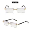 Солнцезащитные очки мужские металлические очки для чтения без огранки мужчин мужские квадратные димонд резки пресбиопия очки анти синие лучи 1.0 1.5 2.0-4.01