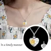 Kedjor Kvinnor Peach Heart Sunflower Hängsmycke Halsband Skräddarsy Forever i mitt uttalande Smycken1