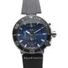 Nya Mens Sport Watch Armbandsur Montre Japan Quartz Movement Chronograph Blue Face Armbandsur Steel Case Montre de Luxe