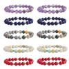 8mm mode pärlarmband trådar Natursten Healing Crystal Stretch Bead Charm Armband Kvinnor Män Handgjorda ädelstenssmycken