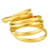 LOVE 6pcs lot 8MM Dubai Bangles New Open Size Laser Gold Color Bangles for Women Ethiopian & Bracelets Girls Gift1195m