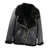 Top qualité femme locomotive hiver polaire chaud veste en cuir Blazer nouveau Punk DJ cuir veste courte veste de moto