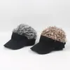 Berretto da baseball da uomo con capelli finti di misura regolabile, cappelli neri, vestiti per feste cosplay, ecc. Cappello per parrucca genitore-figlio 2019