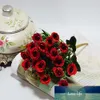20 головок искусственные цветы Дешевые для домашних декоративных горшок свадьба Decora DIY Scrapbooking поддельные растения шелковые розы букет 15 шт.