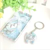 Party Favor 10PCS/LOT Pink/Blue Baby Carriage Design Key Chains Birth Christening Gift Keychain Shower Favors Souvenir