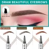 Makeup Liquid Eyebrow Pen 36H Eyebrow Pencil enhancer 3 Colors 4 Head ögonbryn Penna Långvarig Vattentät DHL fri frakt