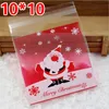 200 pezzi 10x10 + 3 centimetri Serie di Natale modello Snack plastica cottura Pacchetto Candy Gift Bag Cookie Packaging feste di Natale