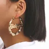 Orecchini con perno vintage lettera bambina orecchini punk geometrici in bambù pendientes gioielli moda donna XR2935