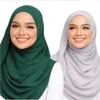 Foulards S002a plaine grande taille bulle mousseline de soie musulman hijab écharpe tête châles envelopper foulard chapeau islamique