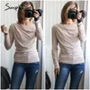 Simplee Casual One Shoulder Women Top Summer Long Sleeve T 셔츠 여성 탑스 섹시 비대칭 슬림 솔리드 레이디 탑 셔츠