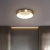 LED Golden Ceiling Lights Nordic Bedroom Lamp modern minimalist brass romantic bathroom study indoor lightings fixture288J