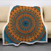 Couvertures bohémien ethnique Mandala, personnage drôle, impression 3D Sherpa sur le lit, textile de maison, Style onirique, 077313418