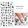 Aufkleber Abziehbilder 1 Stück 3D superdünne Nagelspitzen Kunstkleber Maniküre Dekoration Panda Bambus Wraps F146