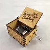 Christmas Gift: Creative Classic wooden Music Box Ingraved Hand Shaking motivated Ornaments musical box Support image customization