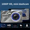 Новый Самый популярный автомобильный DVR Dash Camera Reading Video Recorder Full HD Double Cams 1080P 170 градусов 4 "WDR Обнаружение движения Парковка Парковка