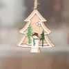 Decorazioni natalizie Ornamento natalizio Albero di Natale in legno Ciondolo piccolo Ciondolo campanello stella a cinque punte in legno regalo per bambino FY7172