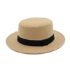 Nouveauté Vintage unisexe plat Gentleman chapeaux hommes laine large bord haut chapeau melon dames femmes Jazz chapeaux