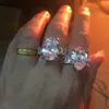 VECALON PERE OVAL OVAL CHE 8CT Diamond Ring Original 925 Anelli da sposa dell'impegno in argento sterling per donne Bridal Luxury Party3316668