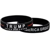 Donald Trump Biden President 2020 Smycken Silikon Armband Gummi Armband Armband Förvara Amerika Stora Stripe Banglethree Färger