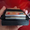 진정한 가죽 마법의 지갑 ID 은행 카드 케이스 케이스 키 홀더 여성 여성 반 RFID 알루미늄 금속 지갑 홀더 12294