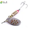 HENGJIA 200PCS/lot Spinner Spoon fishing lure Metal Jig Bait Crankbait Artificial Hard lure with Treble hook 6#hook 6.3cm 5.1g