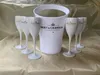 6 tasses 1 seau seau à glace et verre à vin 3000 ml gobelets en acrylique verres à champagne mariage bar à vin fête bouteille de vin refroidisseur 317L