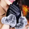 Winter Gloves Women Casual Lady Black Mitten Leather Autumn Warm Fur Mittens Guantes De Invierno Para Mujer L311