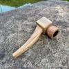 Hornet Mini Portable Bent Type Smoking Herb Pipe 86MM Wooden Herb Pipe Handmade Natural Wood Pipe