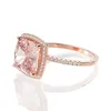 クラスターリングOEVAS LUXURY 100％925 STERLING SILVERTERED MOISSANITE MORGANITE GEMSTONE WEDDING ENGAINGE RINGファインジュエリーWHO2598