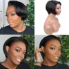 Lace Wigs Sapphire Short Pixie Lace Wigs Pixie Cut Wig Straight Brazilian Remy Hair 150% Density hine Made Human Hair Wigs for Women