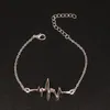 Bracelets de charme électrocardiogramme Bracelets en argent à la mode Bracelets Bracelets de bijoux de mode Femmes Bracelet personnalisé