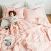 Comforters & Sets Korean Style Summer Cool Quilt Bed Cover Dual-use Spinning Lotus Leaf Air Conditioning Three-piece Suit1