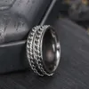 Lucky dubbele roteerbare ketens ring roestvrijstalen spinbandringen voor mannen dames hiphop mode sieraden