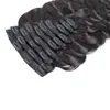 Long Wavy Clip in Hair Extensions Natural Black Virgin Brazilian Human Hair Body Wave Clip ins Extension 8pcs/120g