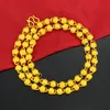 Corrente de colar de grânulos ocos 18k ouro amarelo enchido hip hop mens gargantilha colar na moda jóias 22 polegadas